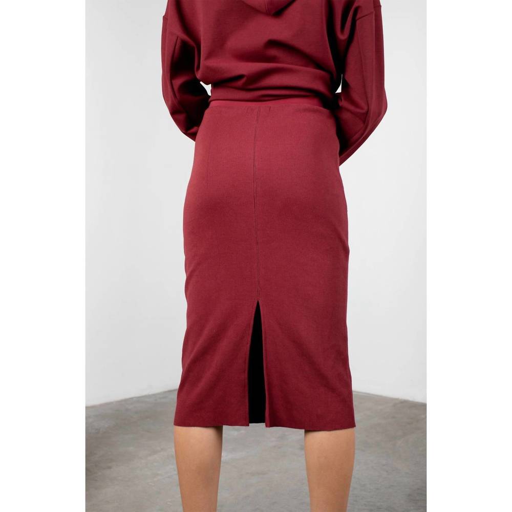 NEW MOD REF tina midi skirt in burgundy - Picture 2 of 4